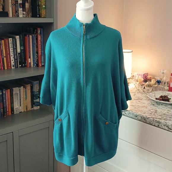 White House Black Market women's sweater shawl jacket size S/M - Picture 2 of 12